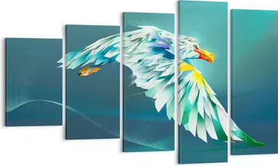 Produktbild von Bild auf Leinwand - Leinwandbild - Adler Abstraktion - 100x60cm - Wand Bild - Wanddeko - Wandbilder - Leinwanddruck - Bilder - Kunstdruck - Wanddekoration - Leinwand bilder - Wandkunst - EG100x60-3833