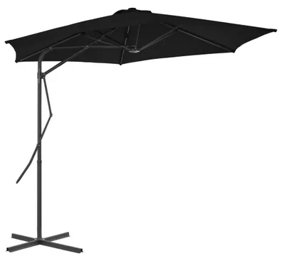 Produktbild von vidaXL Sonnenschirm mit Stahl-Mast 300x230 cm Schwarz