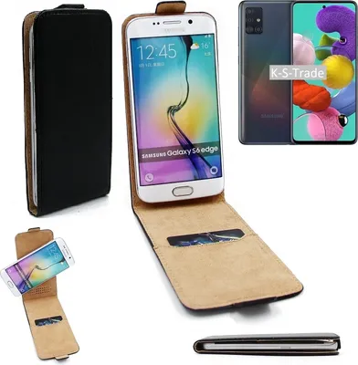 Produktbild von K-S-Trade® Schutzhülle Handyhülle kompatibel mit Samsung Galaxy A51 Flipstyle 360° Smartphone Tasche, schwarz, Case Flip cover