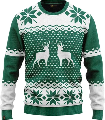 Produktbild von JAP Weihnachtspullover - Classic One - Perfekte Passform ohne Jucken - Damen und Herren - 2XL - Grün