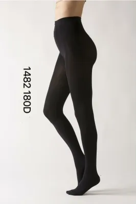 Produktbild von cofi1453® Damen Strumpfhose durchsichtig 180 Den Baumwollzwickel Schwarz  L/XL
