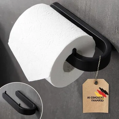 Produktbild von Schwarze WC-Rollenhalterin aus Kunststoff