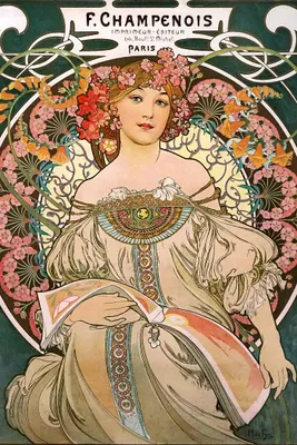 Produktbild von Alfons Mucha Poster Jugendstil F. Champenois 1897 61 x 91,5 cm