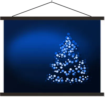 Produktbild von MuchoWow® Textilposter Ein abstrakt beleuchteter Weihnachtsbaum 120x90 cm mit schwarzem Rahmen - Aufhänger für Poster