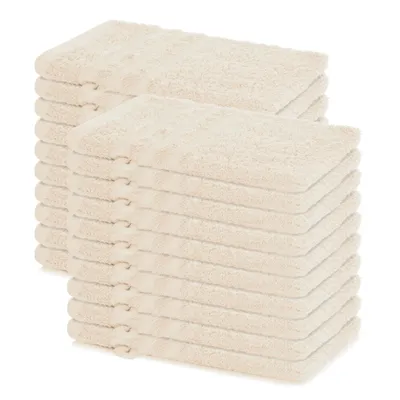 Produktbild von Lavea® 20er Set Waschhandschuh 15x21 cm – Waschhandschuhe 100% Baumwolle, waschbar – Frottierserie Elena – Creme