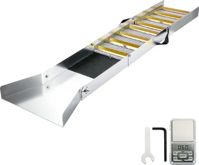 Produktbild von Faltbare Aluminiumlegierung Schleusenbox - Kompakt 127cm für Goldsuche - Leichte Goldwaschausrüstung - Tragbare Schleusenboxen mit Bergmannsmoos - Fluss & Bach.