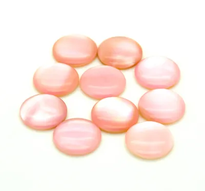 1 Hochwertiger, rosa Perlmutt Cabochon, 8 mm