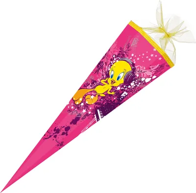 Produktbild von Nestler Schultüte Tweety eckig mit Tüllverschluss 85cm