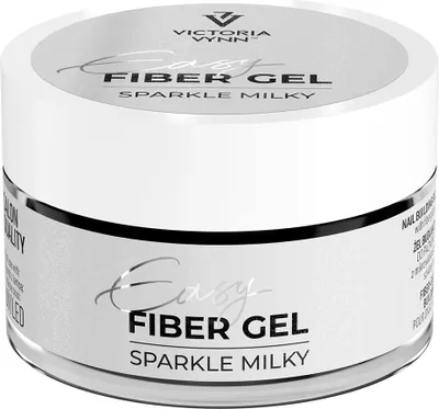 Obrázek produktu pro Stavební gel EASY FIBER GEL Sparkle Milky 50 ml