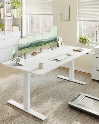 Produktbild von VASAGLE Höhenverstellbarer Schreibtisch, 180 cm, USB-C-Anschluss, Ablage für Steckdosenleiste, Erinnerung bei langem Sitzen, 3 Speichertasten