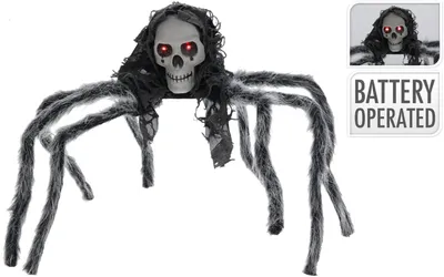 Obrázek produktu pro Dekorativní pavouk s lebkou LED Halloween