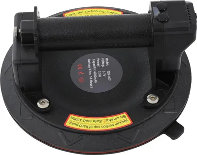 Image de Ventouse électrique à vide, capacité de charge 200 kg/440 lbs, autonomie 12 h, réglage automatique de la pression, pour verre/carrelage/surfaces lisses, noir