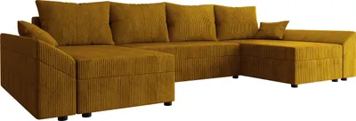 Produktbild von MIRJAN24 Ecksofa Dante U Cord, Eckcouch, Couch mit Bettkasten und Schlaffunktion, U-Form, Wohnzimmer (Farbe: Poso 1)