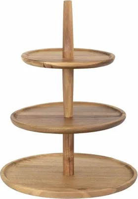 Produktbild von Olympia Etagere Akazie – 3-stufiger Holz-Stand für Kuchen & Buffet