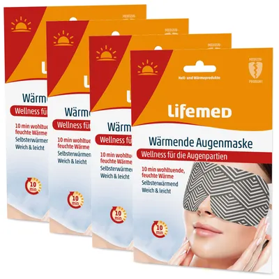 Produktbild von 4er Set Wärmende Augenmaske | Wärmemaske Gesichtsmaske | Wärme Augenrelax Maske | Migränemaske Entspannung
