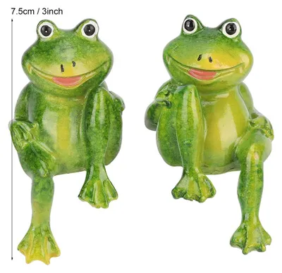 Image de 2 figurines de grenouilles en résine, décorations pour jardin extérieur, sculptures pour ornement de bureau ou de maison
