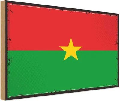 Produktbild von vianmo Holzschild 30x40 cm Burkina Fasos Retro Faso Flagge Fahne Wappen