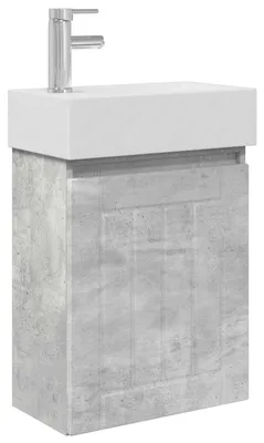Obrázek produktu pro Koupelnová skříňka s baterií Betonově šedá 45,5 x 25,5 x 84 cm