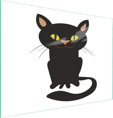 Produktbild von Hygienisches, kratzfestes Glas-Schneidebrett 40x30 cm mit Katze-Motiv