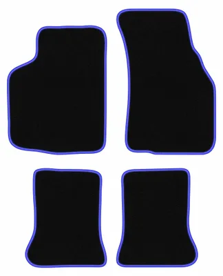 Image de Tapis de sol en moquette pour Volkswagen Golf I 1979-1993 (cabriolet) – jeu 4 pièces, noir/bleu, sur mesure – Wielganizator CARLUX