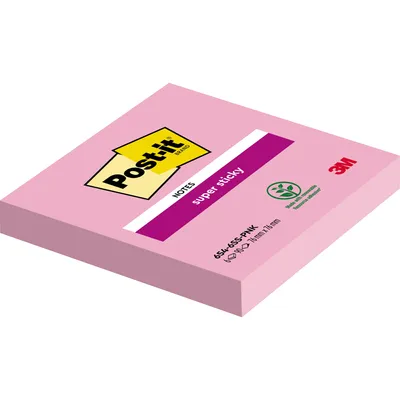 Zdjęcie produktu dla Karteczki samoprzylepne Post-it 654-6SS-PNK Karteczki samoprzylepne Post-it Super Sticky Notes, 76 x 76 mm, różowe