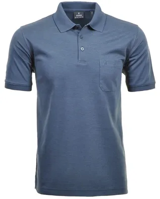 Ragman H-Polo Polo Soft-Knit uni in blau