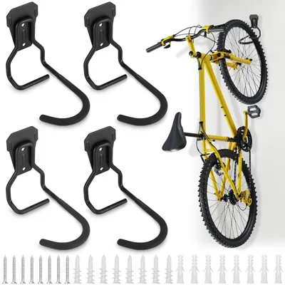 Produktbild von 4 Stück Fahrradhalterungen für die Wand, platzsparend und praktisch