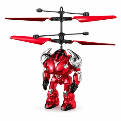 Produktbild von Fliegender Roboter mit Handsteuerung – futuristischer Spielspaß in der Luft - rot, KI-generiertes Bild