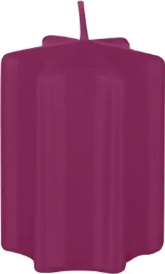 Produktbild von Sternkerzen Brombeere 6 x Ø 6 cm, 4 Stück, Adventskerzen, Weihnachtskerzen