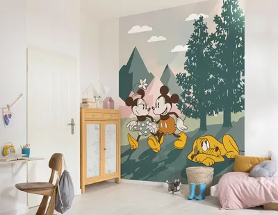 Obrázok produktu pre Netkaná fototapeta - Mickey a Minnie v objatí prírody - veľkosť 200 x 250 cm