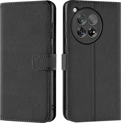 Produktbild von Conie Klapp Tasche für OnePlus 12 Kartenfach Rundumschutz Hülle in Schwarz