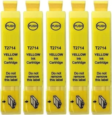 Produktbild von 5 kompatible Druckerpatronen T2714 - T27 XL yellow für Epson WorkForce WF-3620, 3620, 3640, 7110, 7210, 7610, 7615, 7620, 7710, 7715, 7720