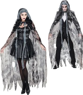 Produktbild von Halloween Ghostly Vampir Umhang mit Kapuze