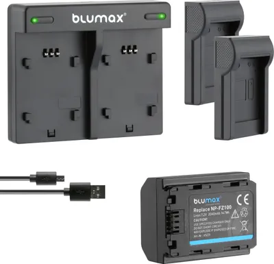 Produktbild von 1x Akku + Lader für Sony NP-FZ100 Alpha 7C 9 A9 II 9S  A7 Ilce 6600 2040 mAh