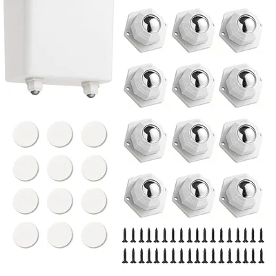 Image de Roulettes universelles pivotantes à 360°, lot de 12, capacité de charge de 200 à 300 kg, pour meubles