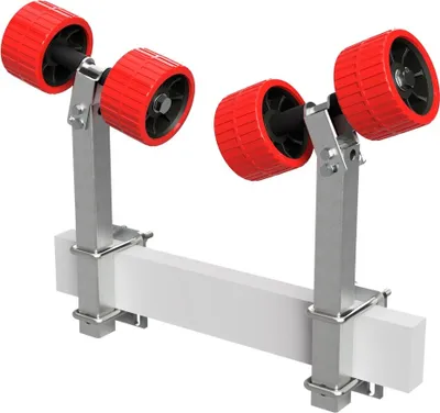 Produktbild von 2er Pendelrollen Sliprollen Sliphilfe Bootstrailer EVA SUPROD RKSRLB-2X2-EVA, Ø 120 mm, rot/schwarz