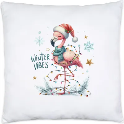 Produktbild von Winter Vibes Lustiges Flamingomotiv Kissen Geschenkidee witziges Design Weihnachten