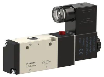 Produktbild von Riegler 3/2-Wegeventil elektropneum., monostabil, NC, G 3/8, 24 V DC