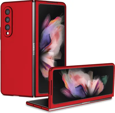Produktbild von Samsung Z Fold3 5G Hülle, Dünn Hart PC Kratzfeste Schutzhülle für Samsung Galaxy Z Fold 3 5G Rot