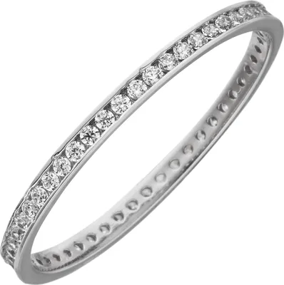 Produktbild von Gr. 52 Damen Ring schmal 333 Gold Weißgold mit Zirkonia rundum Weißgoldring