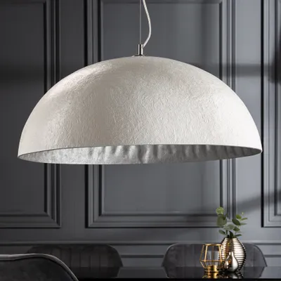 Produktbild von Design Hängeleuchte GLOW weiß silber 70cm Pendelleuchte Deckenlampe Hängelampe E27