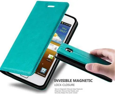 Produktbild von Cadorabo Hülle für Samsung Galaxy S2 / S2 PLUS Schutz Hülle in Türkis Handyhülle Etui Case Cover Magnetverschluss