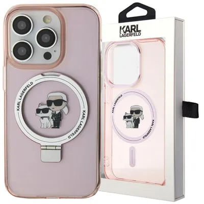Produktbild von Karl Lagerfeld KLHMP15MHMRSKCP iPhone 15 Plus / 14 Plus 6.7" pink hardcase Ring Stand Karl&Choupettte MagSafe Schutzhülle