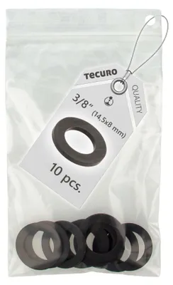 Produktbild von tecuro 10 x Gummidichtung 3/8" (8 x 14,5 x 2 mm) für Verschraubungen/Überwurfmuttern, EPDM