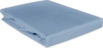 Produktbild von Spannbettlaken Baumwollsatin blau 009/120x200
