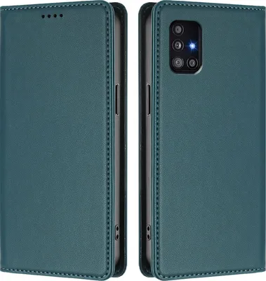 Obrázek produktu pro Kožené pouzdro pro Samsung Galaxy A51 5G, magnetické flipové pouzdro zPolyuretankůže se stojánkem Zelená