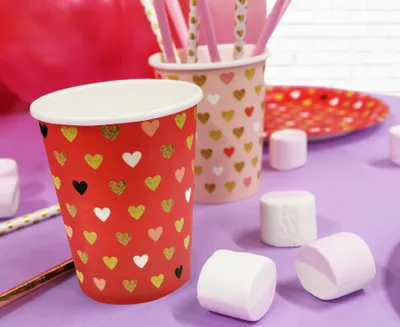 Obrázek produktu pro Papírový kelímek Red Hearts XOXO 250ml 6 kusů