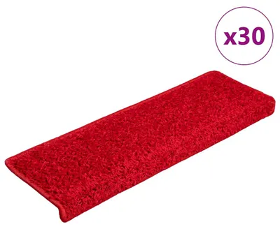 Produktbild von vidaXL Stufenmatten 30 Stk. 65x21x4 cm Rot Rechteckiger Rand