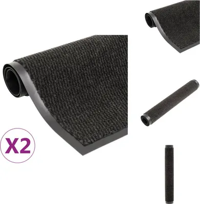 Obrázok produktu pre vidaXL Rohože na zachytávanie nečistôt 2 ks. Obdĺžnikové s všívaním 90x150cm čierne - rohožky