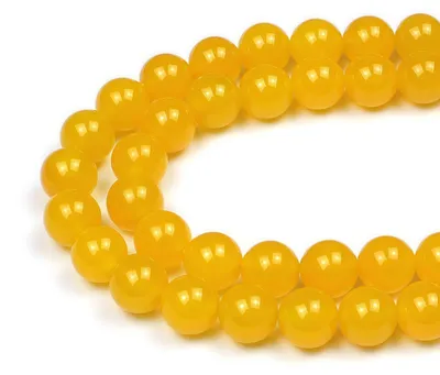 Zdjęcie produktu dla Koraliki do nawlekania, 4 mm, żółty agat, półszlachetny kamień, 85 sztuk